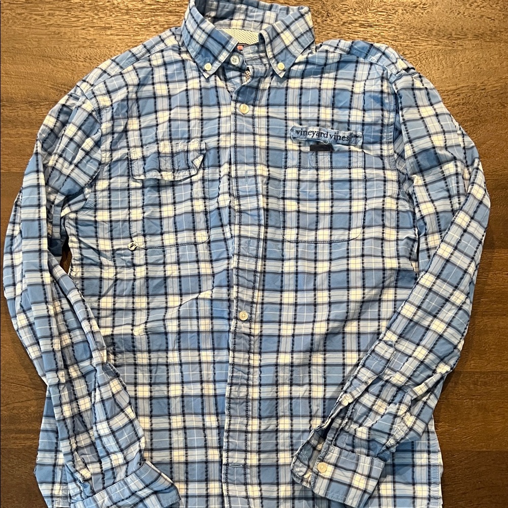 Vineyard Vines Light Blue Plaid Harbor Shirt